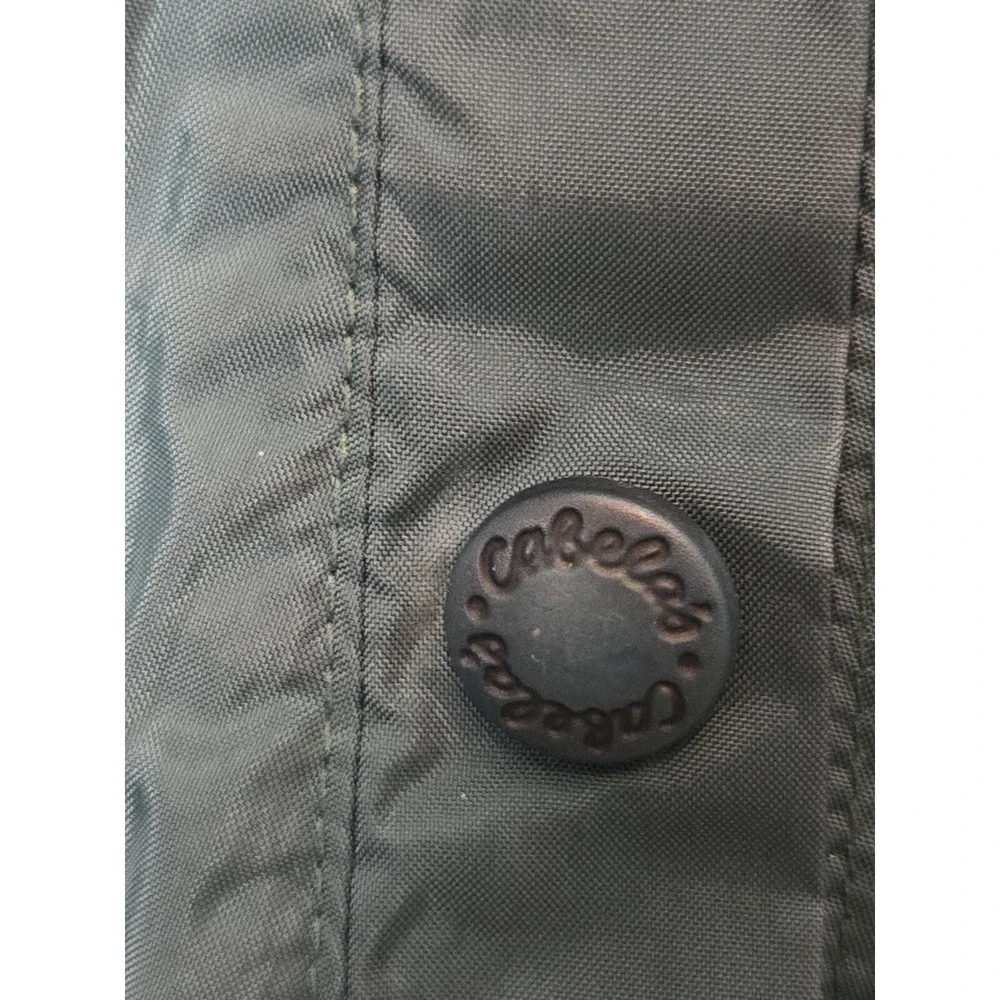 Cabelas Hoodie Windbreaker Jacket Size L Nylon Green Black